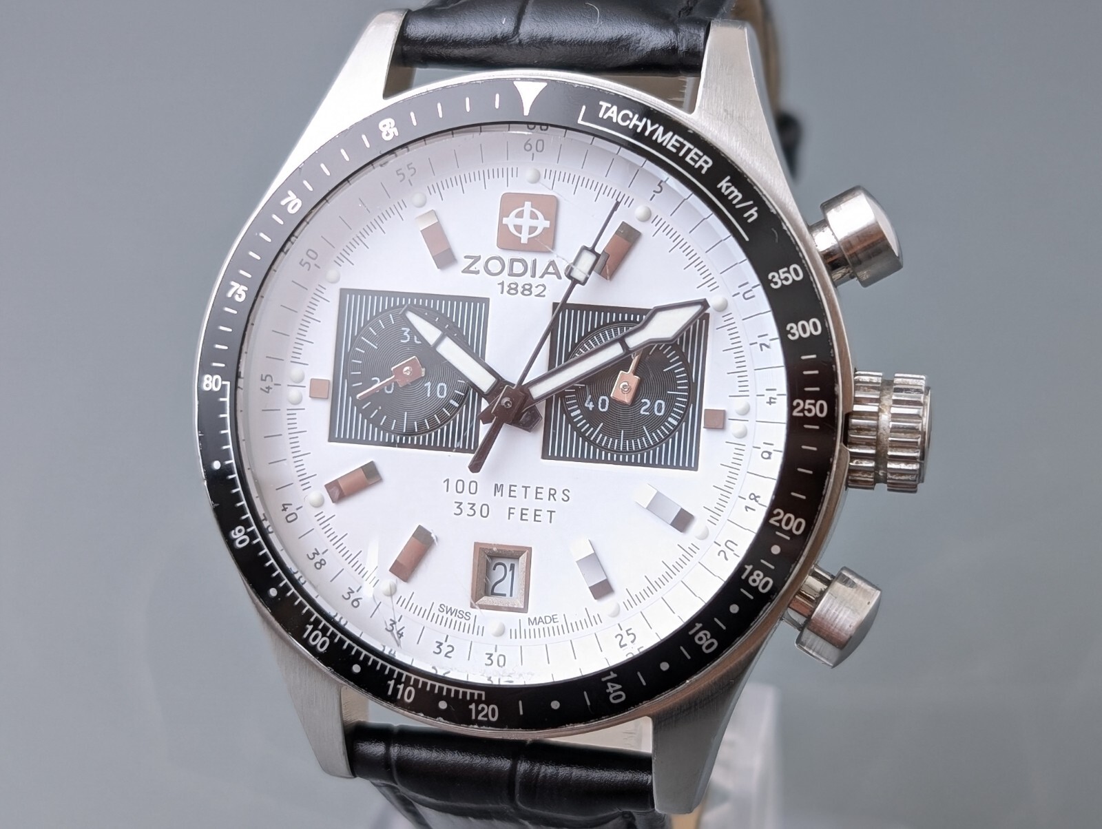 Zodiac Astroracer ZO3808 Panda Dial Chronograph Quartz Men's Watch