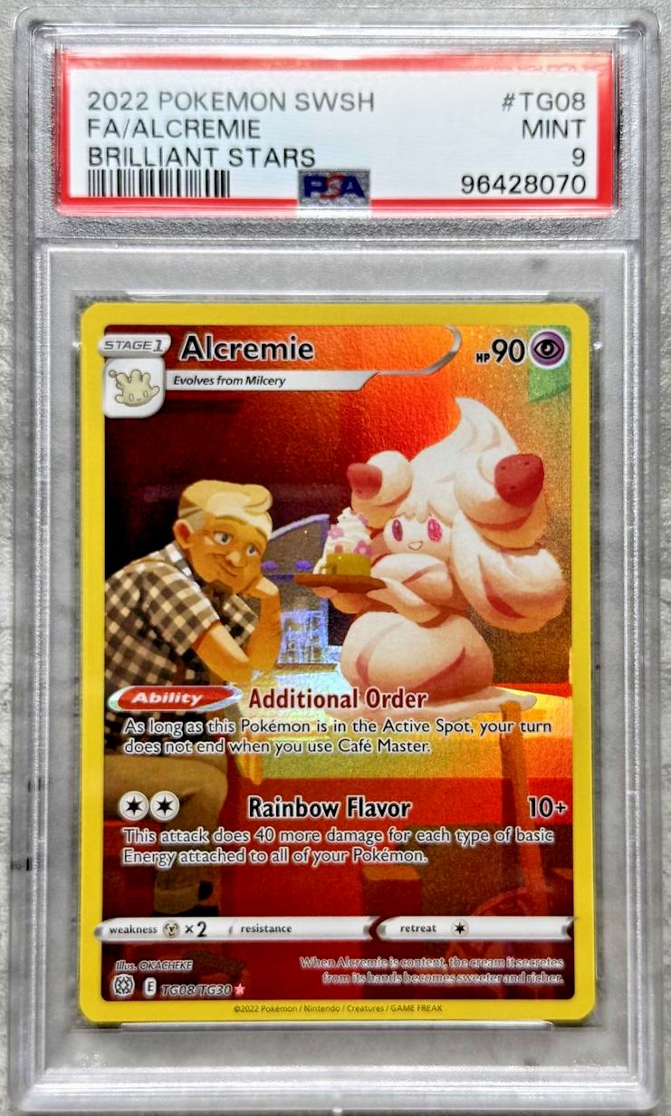 Pokémon Card Alcremie Full Art Holo Rare PSA 9 Mint, Brilliant