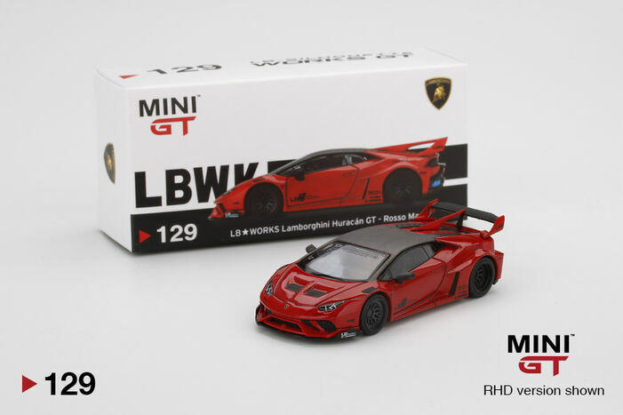 MINI GT 129 LB WORKS Lamborghini Huracán GT Rosso Mars RHD | eBay