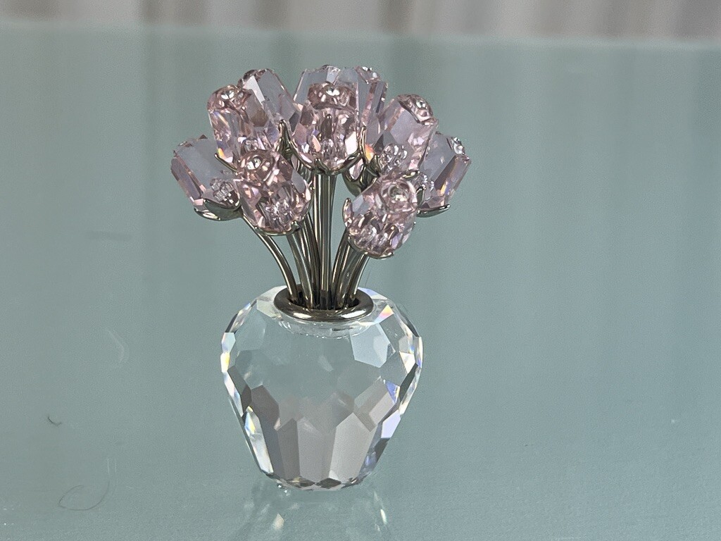 Swarovski Figurine Crystal Figurine 626874 Pink Tulips 6.3cm