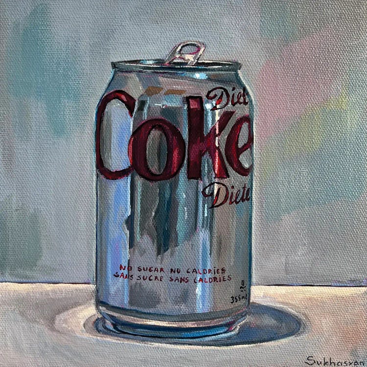 Still Life With Cherry Coke Can - Canvas Wall Art | Victoria Sukhasyan