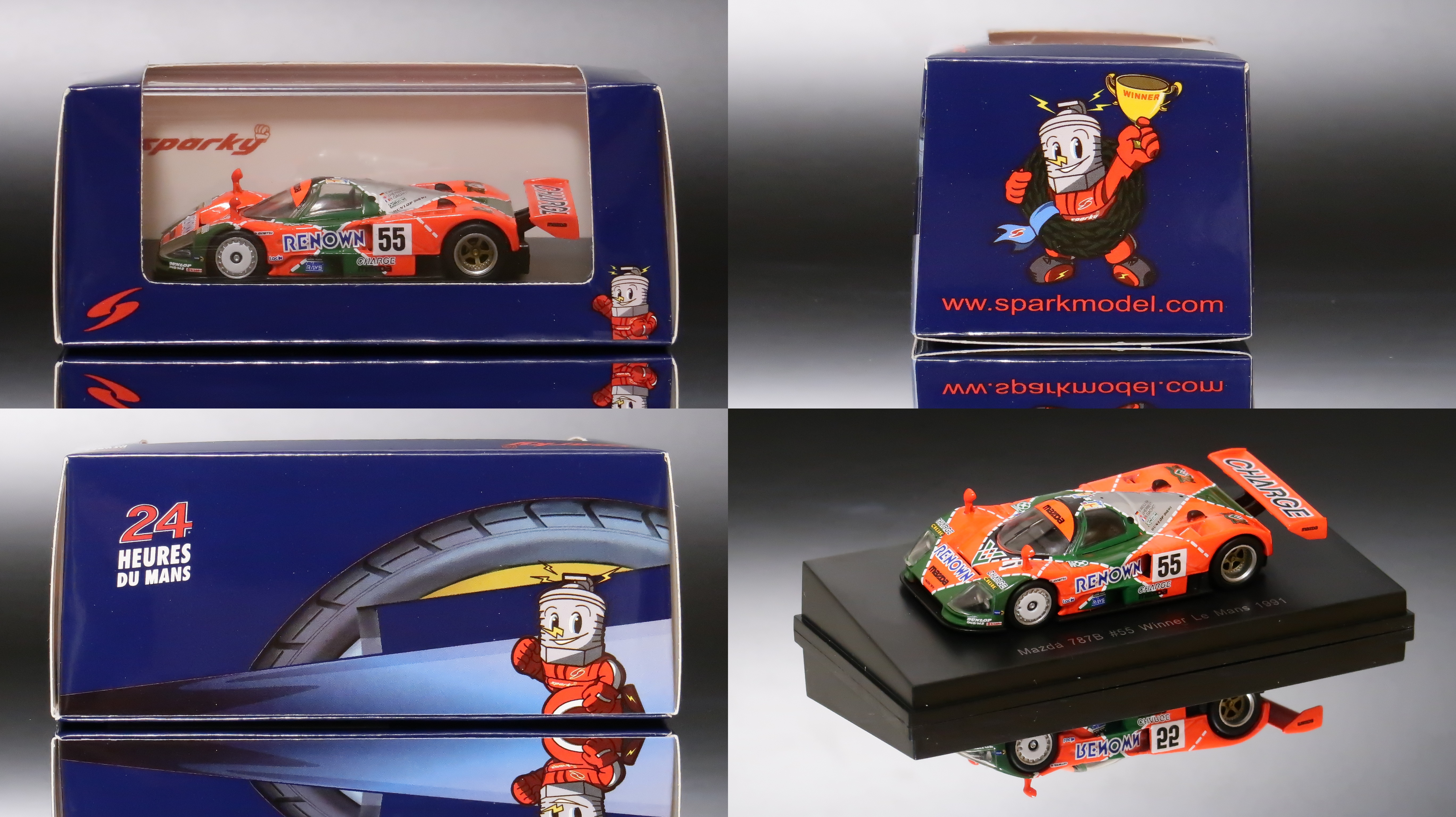 モデルインプレッション】 Spark Sparky 1/64 Mazda 787B #55 Winner