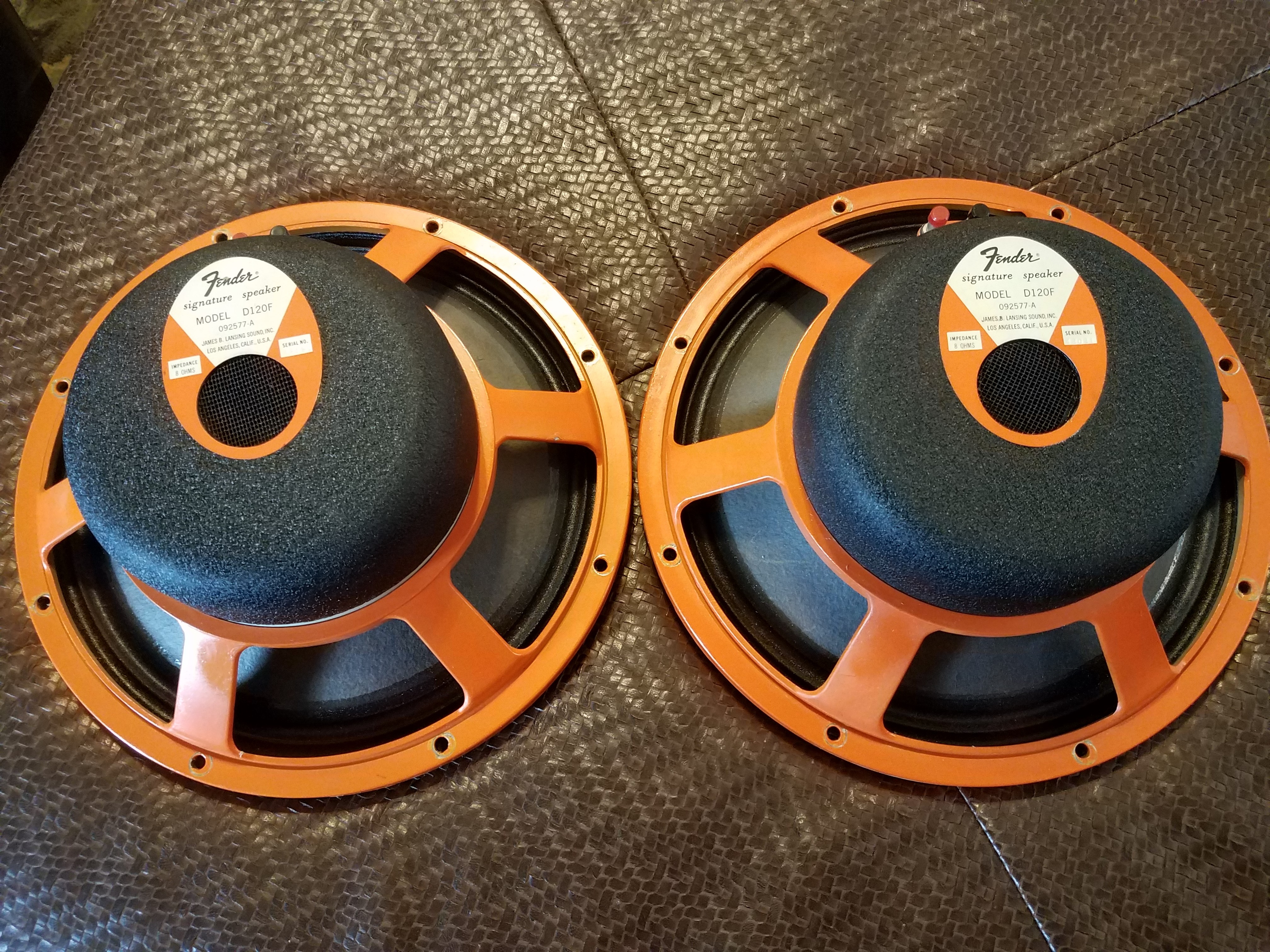 Sold - Vintage JBL Alinco D120F's - Matched Pair, Fender Label