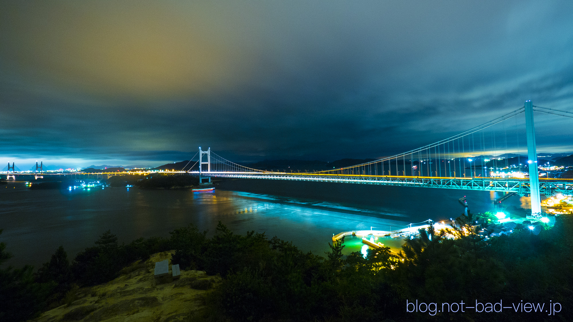夜景：鷲羽山から眺める瀬戸大橋 – Not Bad View Japan!