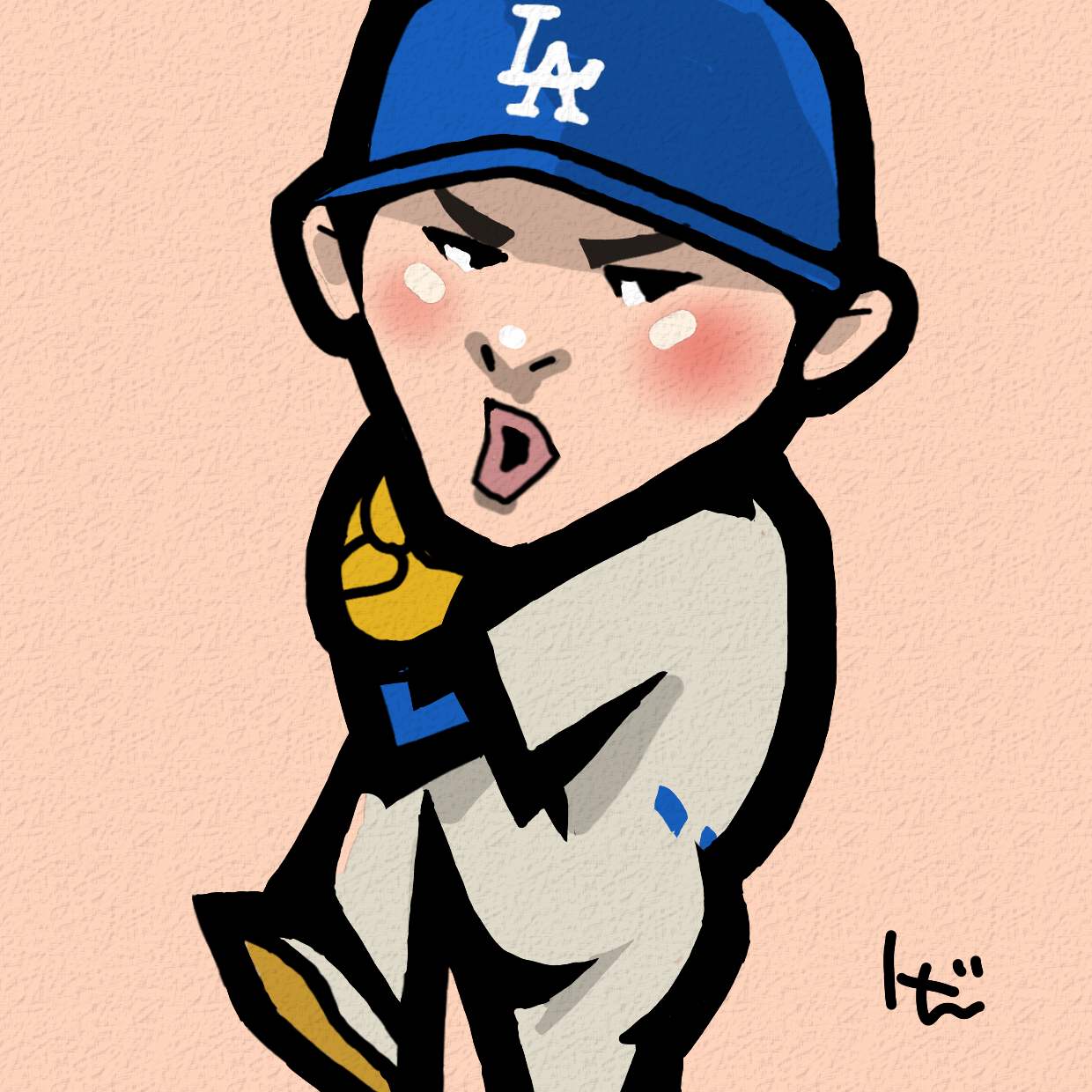 似顔絵】佐々木朗希さん。