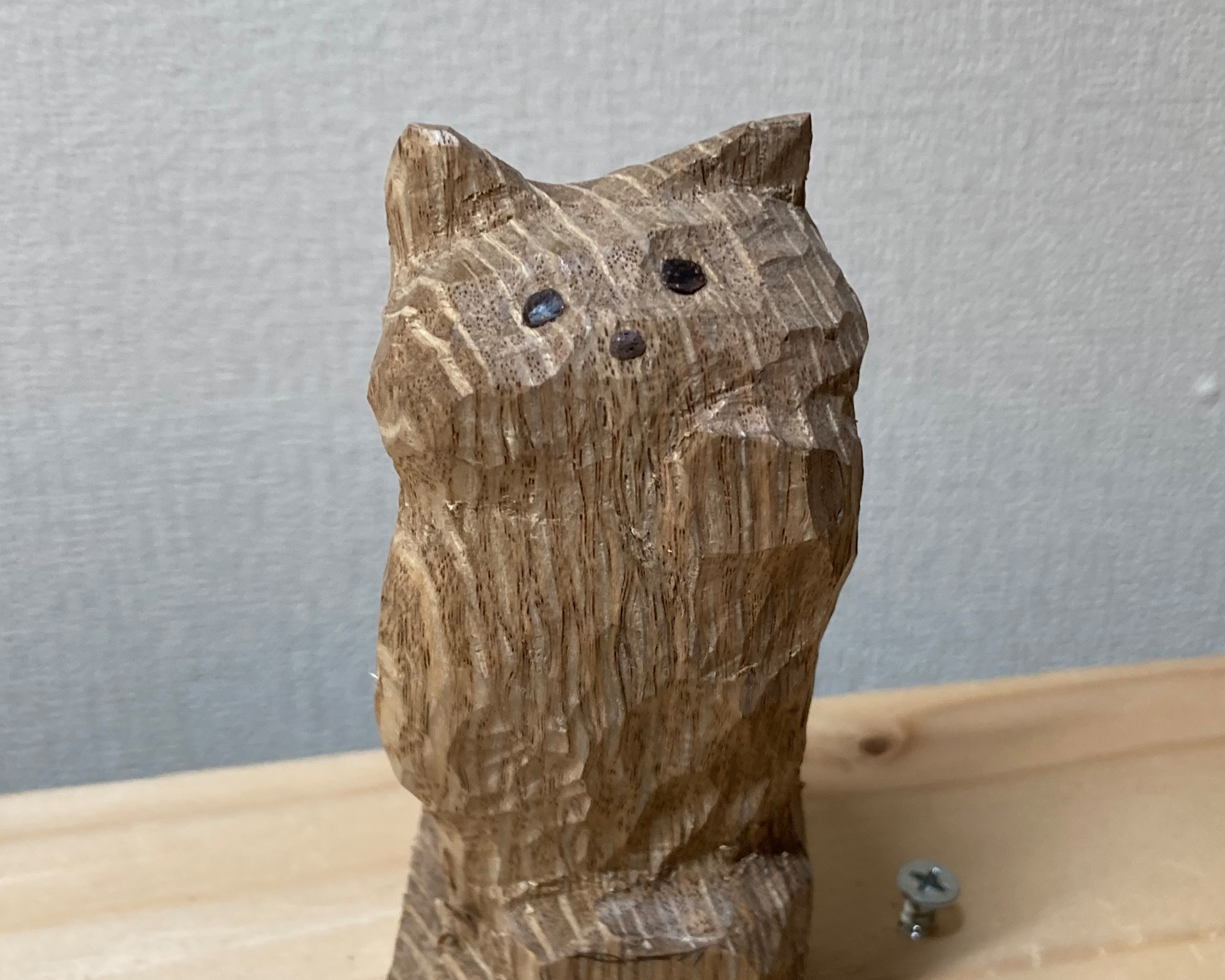 最近の木彫りの招き猫2（Wood carving beckoning cat） | 工房木ノ文