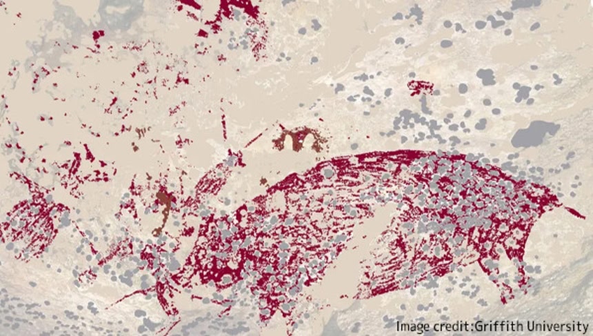 5万1000年前の「物語を伝える洞窟壁画」をインドネシアで発見、絵物語