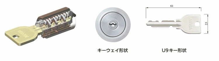 商品紹介】MIWA(美和ロック)面付本締錠U9-NDZ-1本体セット ブロンズ 58