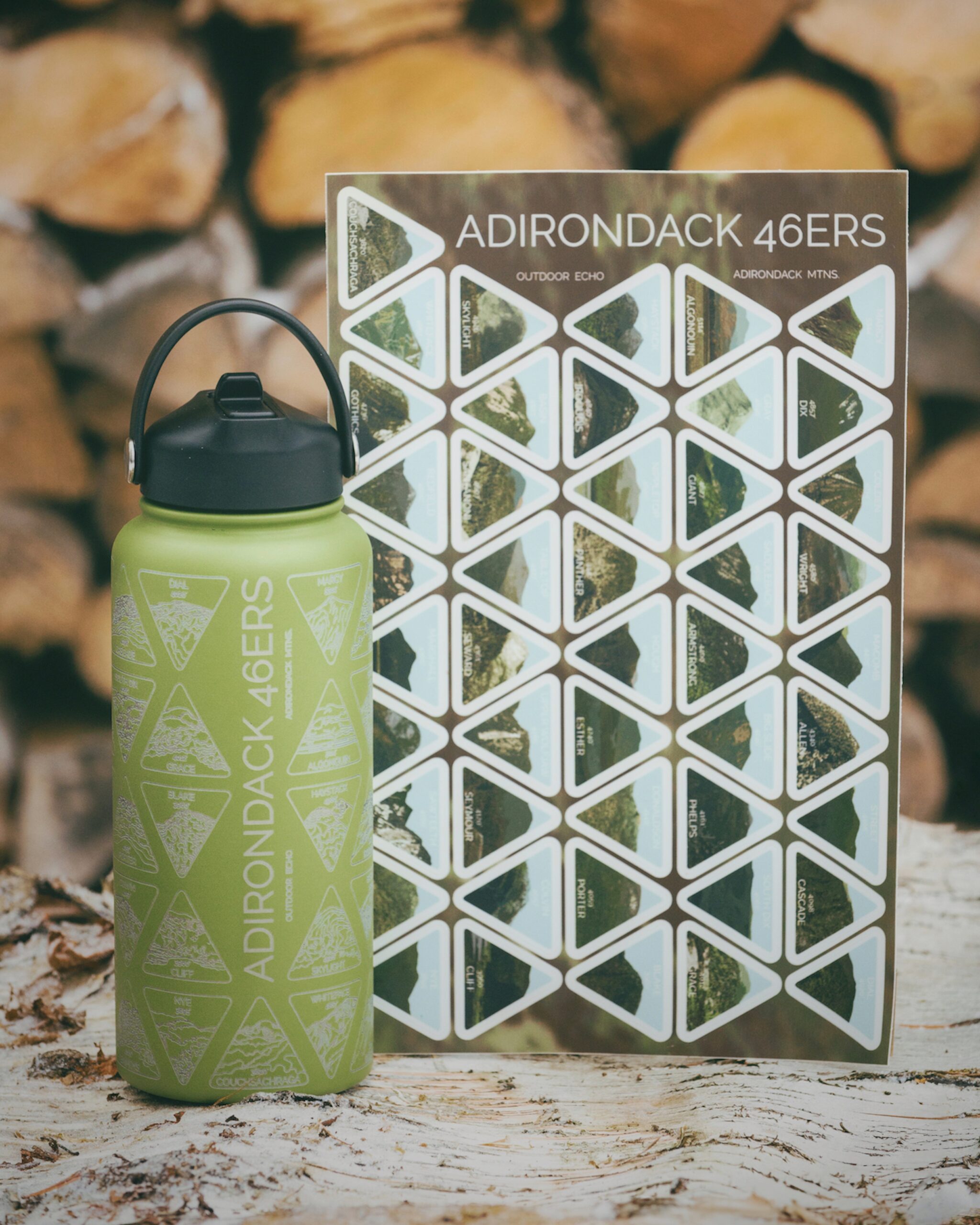 Adirondack 46er Checklist Water Bottle - Outdoor Echo