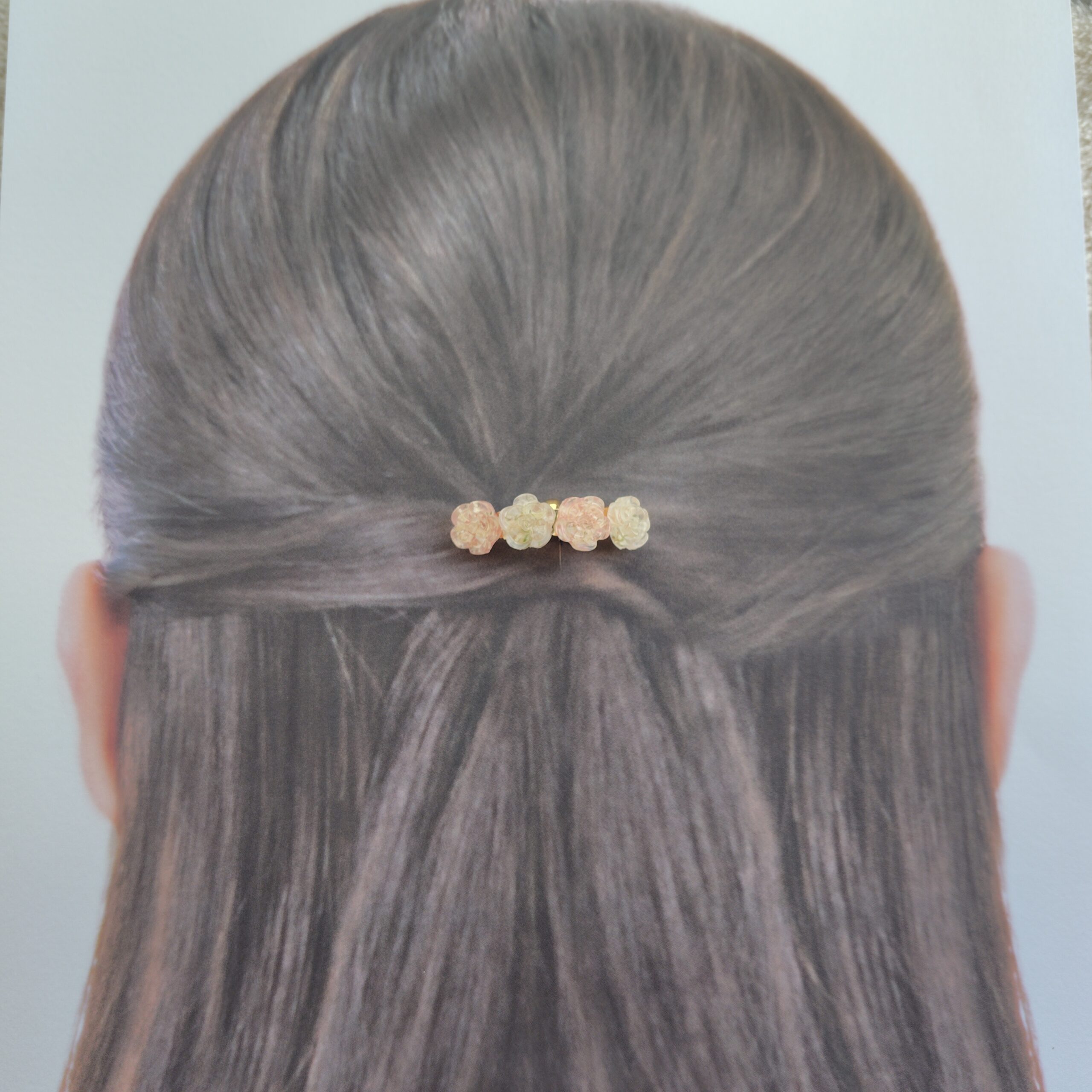 お花の花びらポニーフック かすみ草 花びら ピンク ホワイト 白