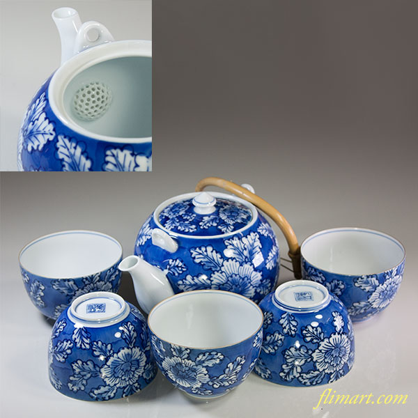 有田焼華山濃牡丹急須湯呑セット | 和食器雑貨茶器通販