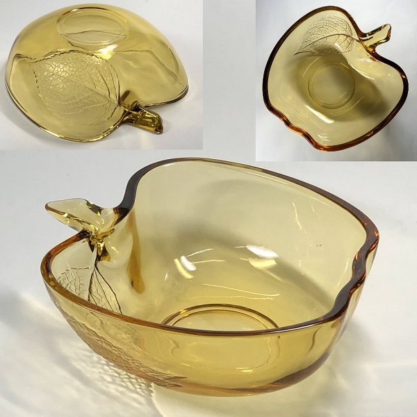 曽我飴色ガラスリンゴ型小鉢 : 昭和レトロ食器通販ショップ