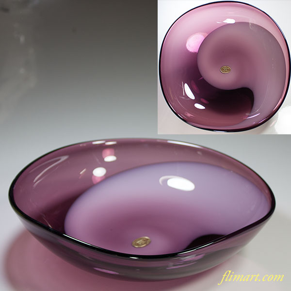 昭和レトロ紫ガラスボウルR5140 : 昭和レトロポップ食器雑貨通販