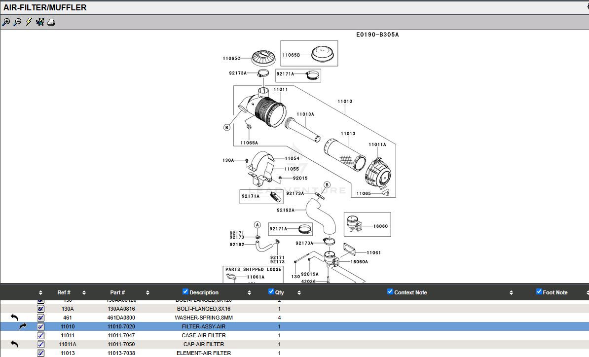 Genuine Kawasaki 99999-7083 11010-7020 Air Filter Canister FX921V