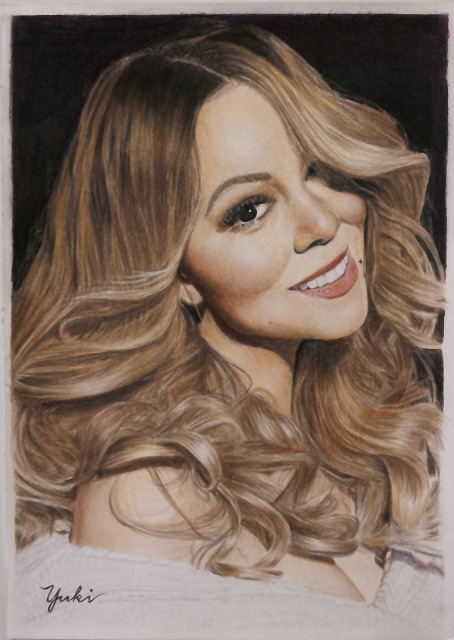 色鉛筆画 3枚目『マライアキャリー』 | エアブラシ専門店 エアブラシ