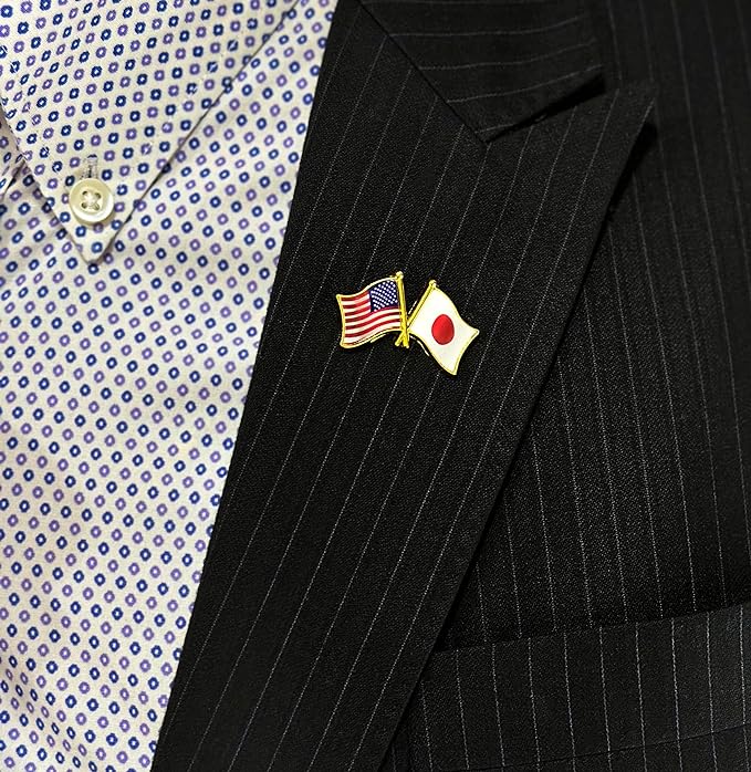 国旗ピンバッジ ダブル国旗 友好バッジ 日本とメキシコ - Tokin Inc