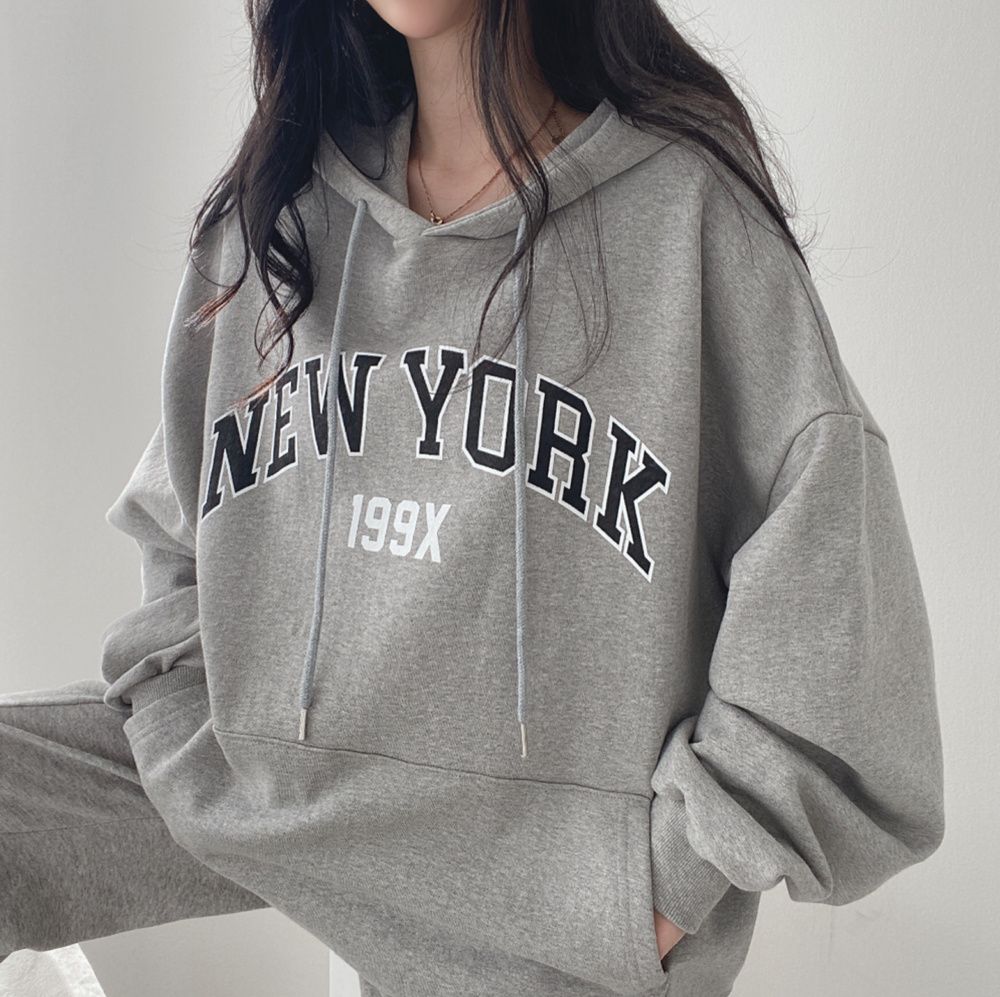 LOVENSOME - 199X New York Overfit Juri Hoodie 4colors - Codibook.