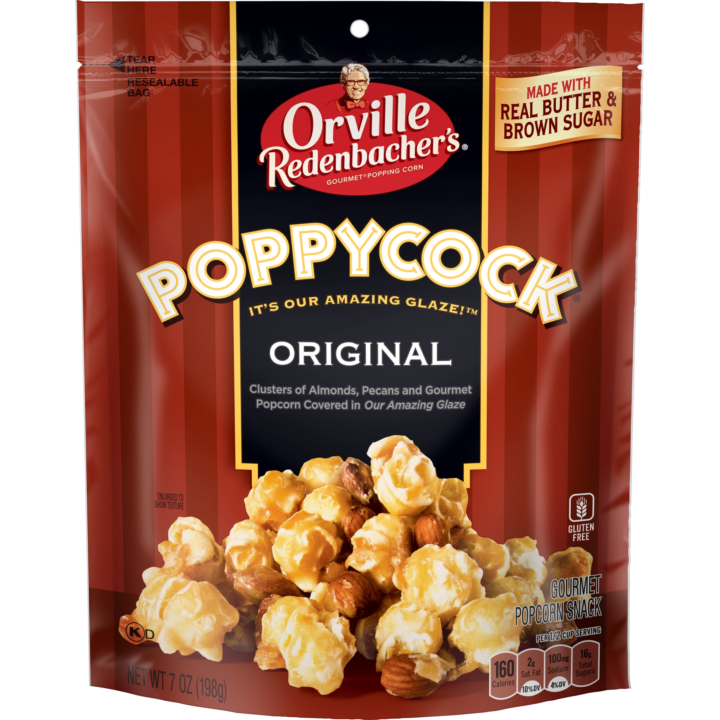 Poppycock Original Gourmet Popcorn, 7oz Bag, Sweet & Salty, Almond