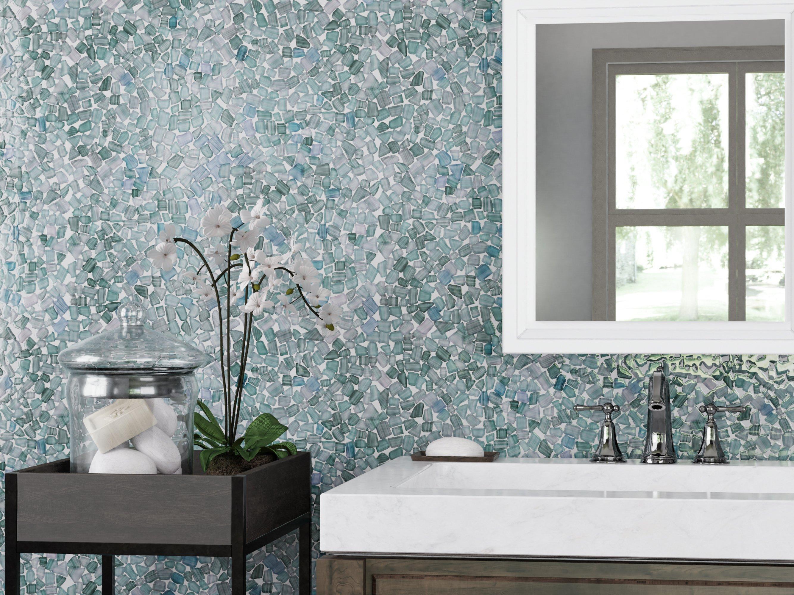 Crystal Cove Glass Pebble Mosaic | Floor and Decor