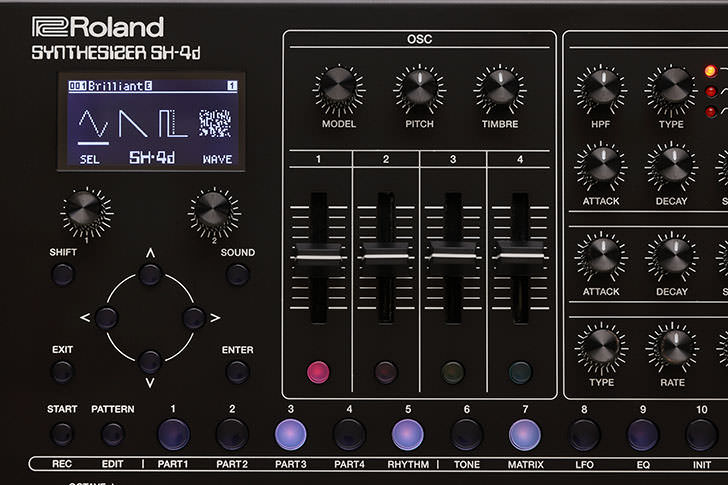 ローランド、新感覚“マクロ・シンセサイザー”「SH-4d」を発表…… 11種類