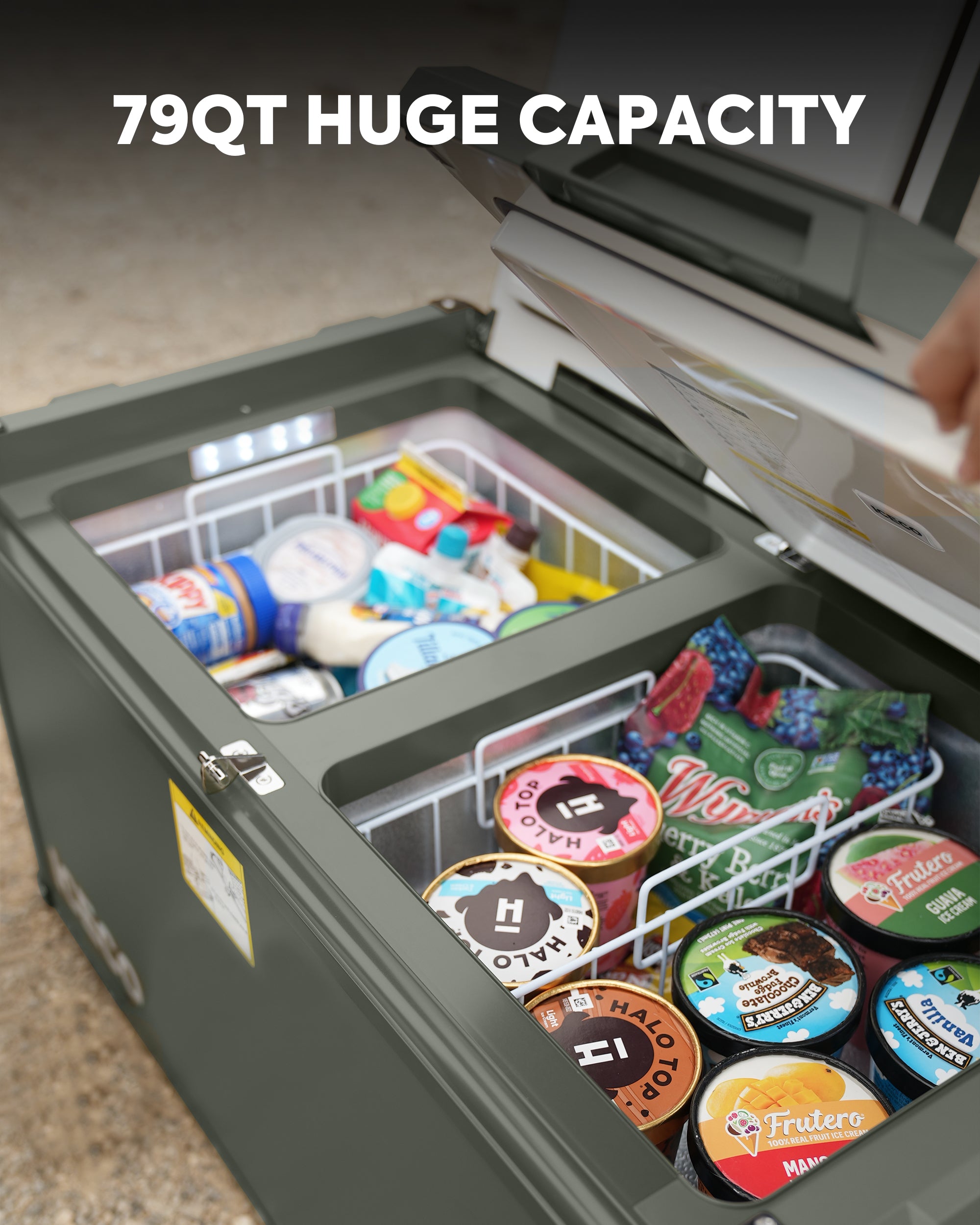 ICECO 79QT VL75Pro-Olive Dual Zone 12V Refrigerator with 5-year