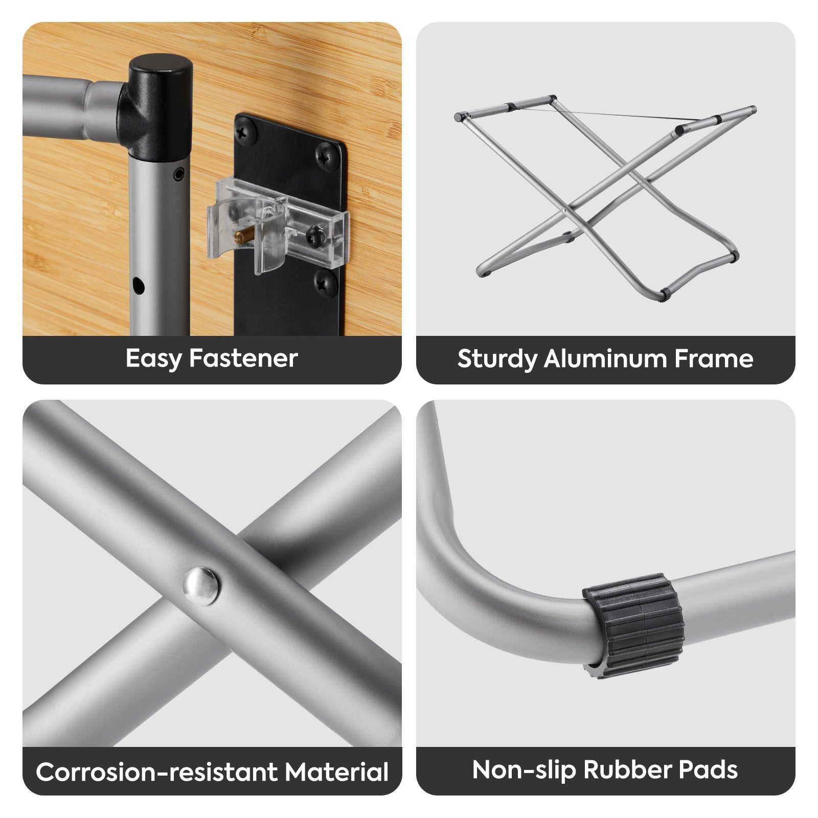 New! Portable Folding Bamboo Camping Table with Storage Bag