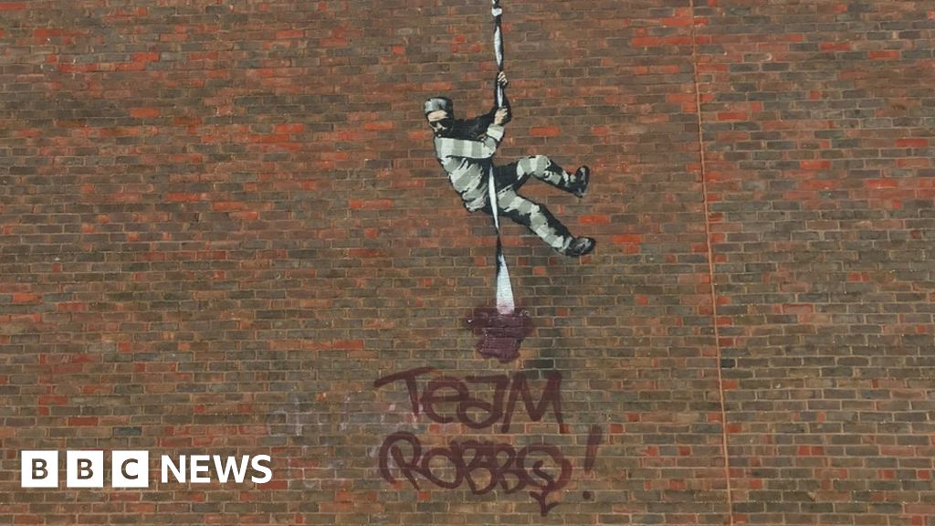 Banksy prison mural: Rival's name appears on artwork