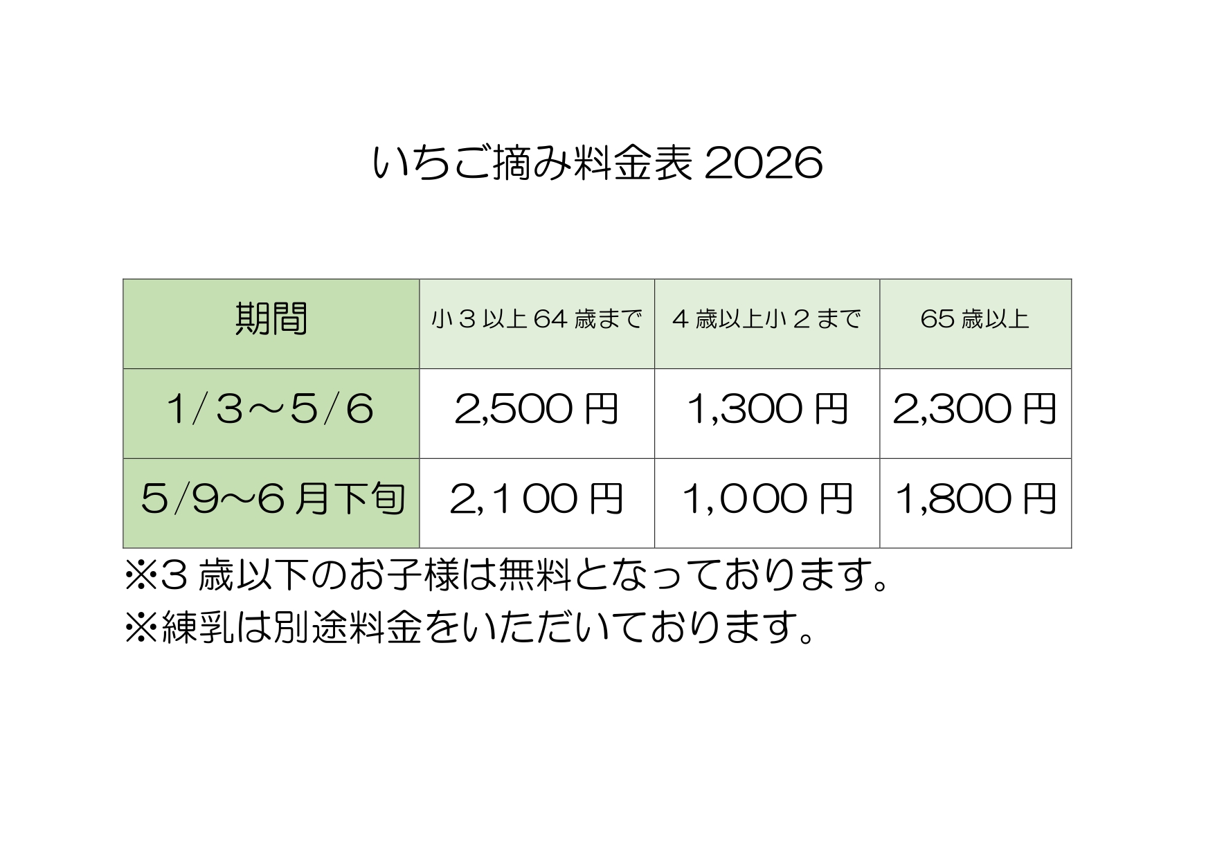 いちご摘み2026のお知らせ | いちいちご 株式会社一苺一笑