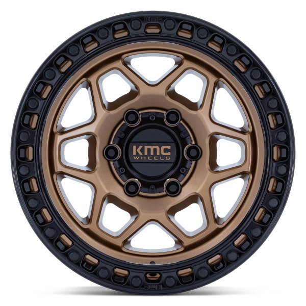KMC® KM553 TORX Wheels - Matte Bronze with Gloss Black Lip Rims