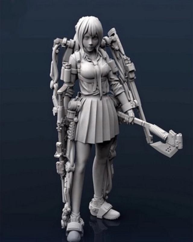 1/35 パワースーツを身に付けた盗賊団の美少女首領 未塗装 レジン製