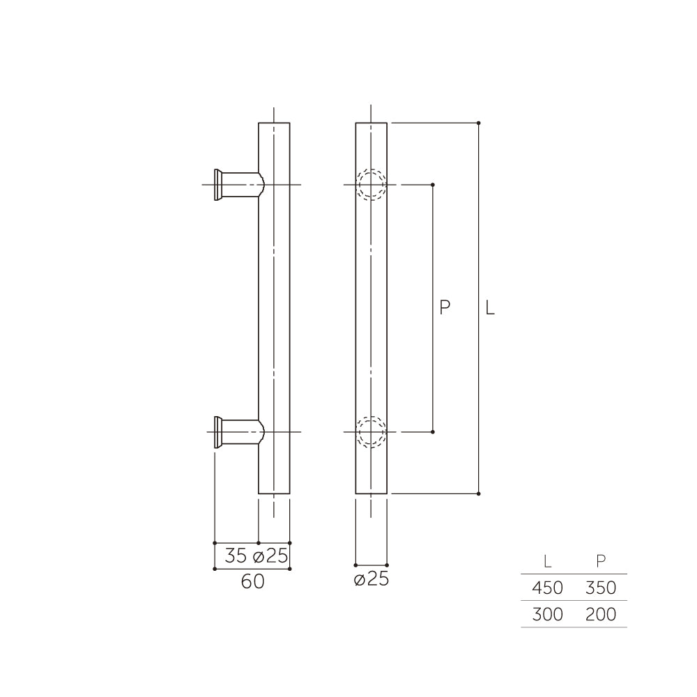 MDS-110（両面）｜ドアハンドル（押し棒）｜MARIX（MARUKI・丸喜金属