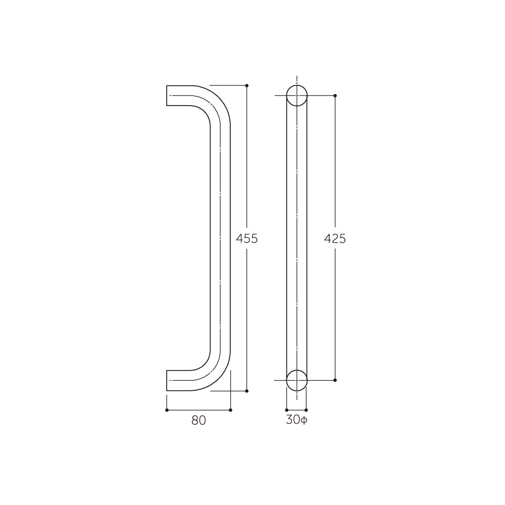 P-7000（両面）｜樹脂O型ハンドル30Φ（押し棒）｜MARUKI（丸喜金属