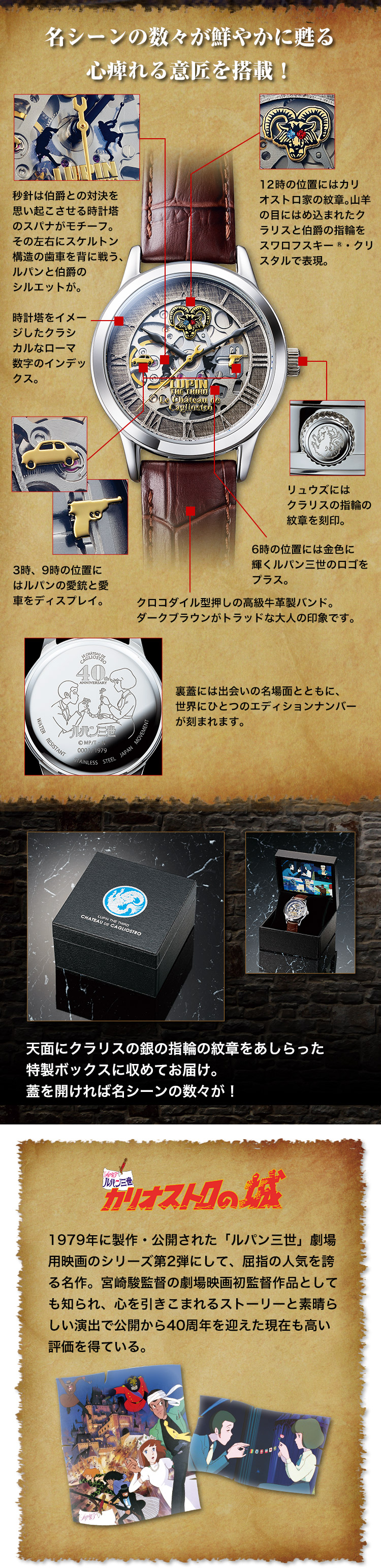 ルパン三世 カリオストロの城 機械式腕時計／プレミアムキャラクター