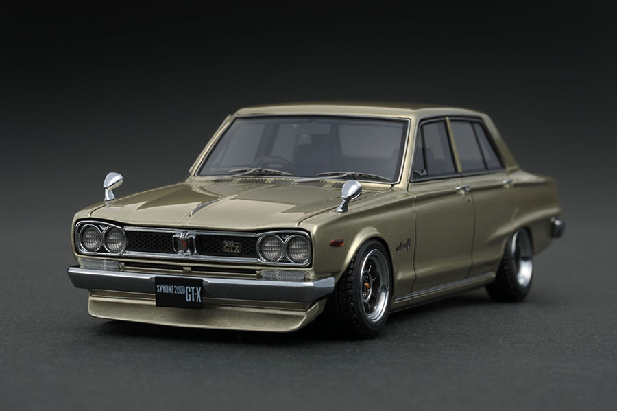 IG0632 1/43 Nissan Skyline 2000 GT-X (GC10) Gold | LINE UP