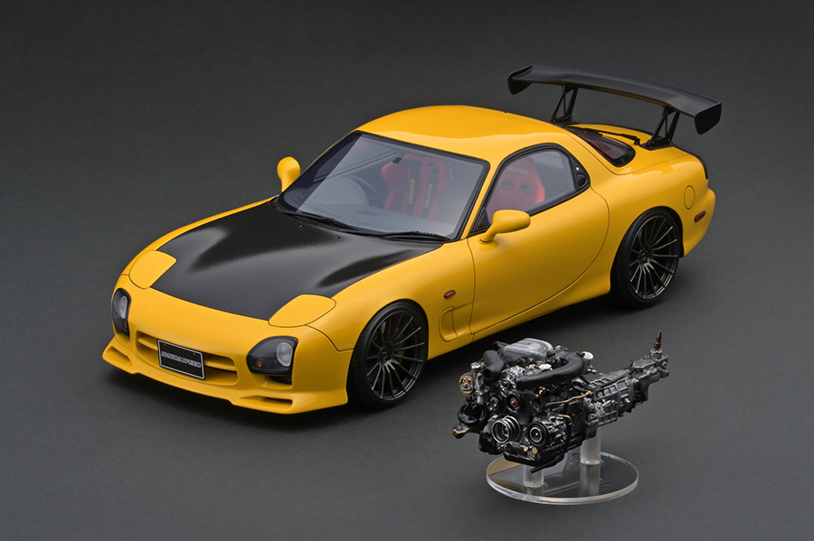 IG1838 1/12 Mazda RX-7 (FD3S) Mazda Speed Aspec Yellow With Engine