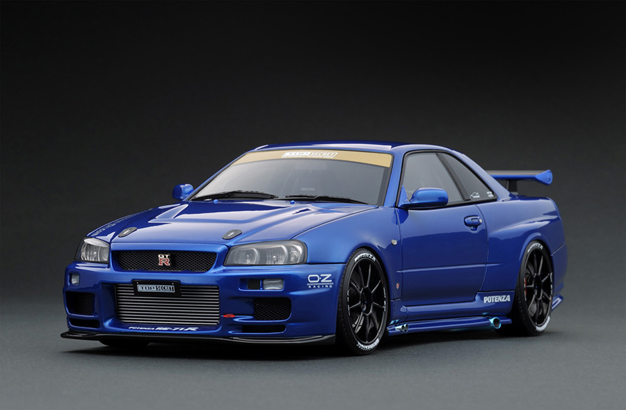 IG1937 1/18 TOP SECRET GT-R (BNR34) Blue With Engine | LINE UP