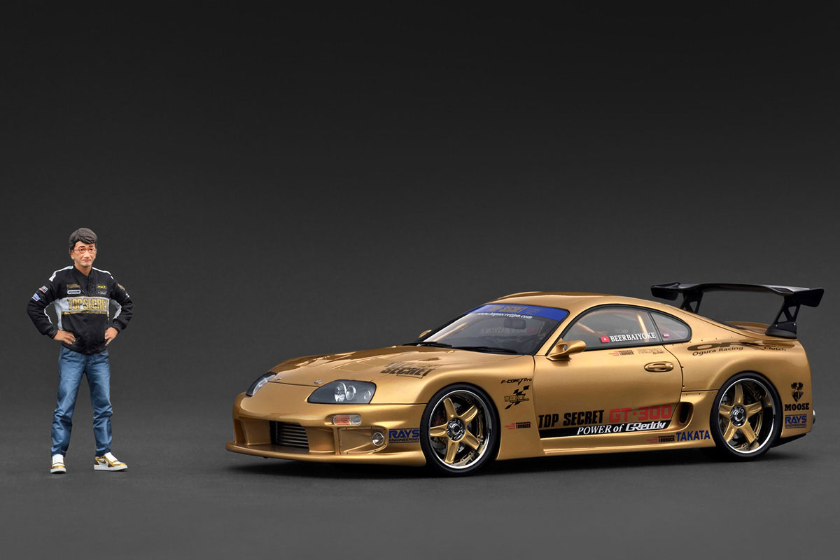 IG3742 1/18 TOP SECRET GT300 Supra (A80) Gold With Mr. Nagata