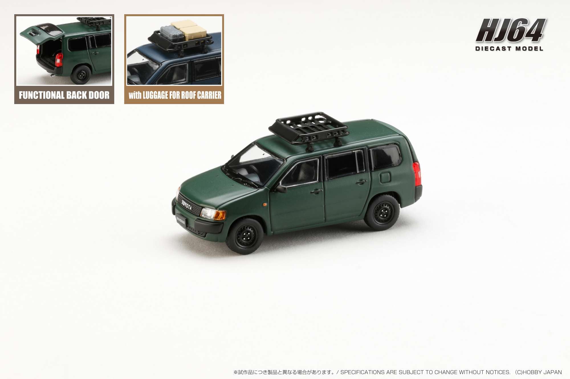 Hobby Japan HJ643062GR Toyota PROBOX CUSTOMIZED VER. MATTE GREEN