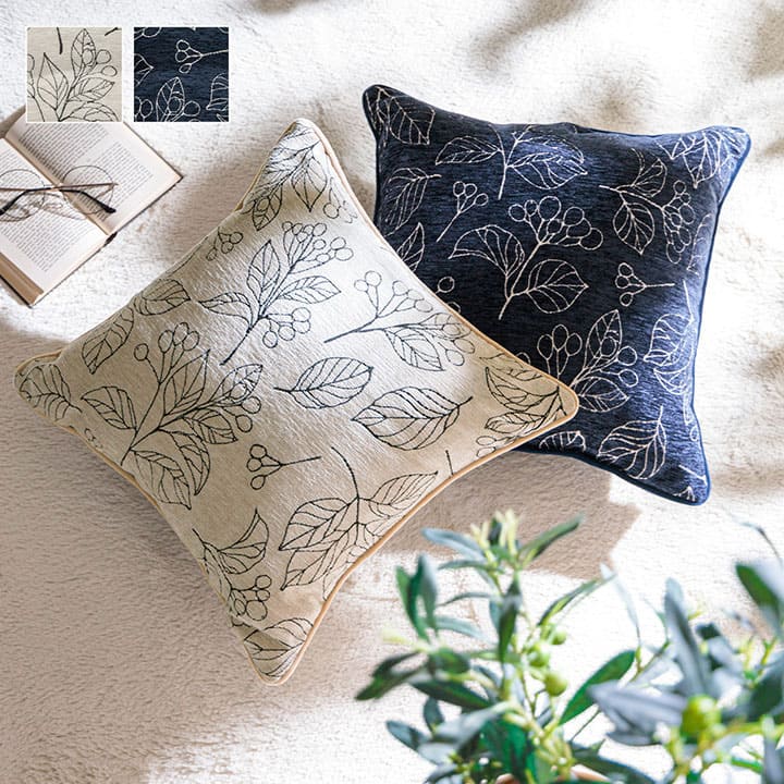 ブラン クッション 背当て 国産 日本製 エレガント ボタニカル柄