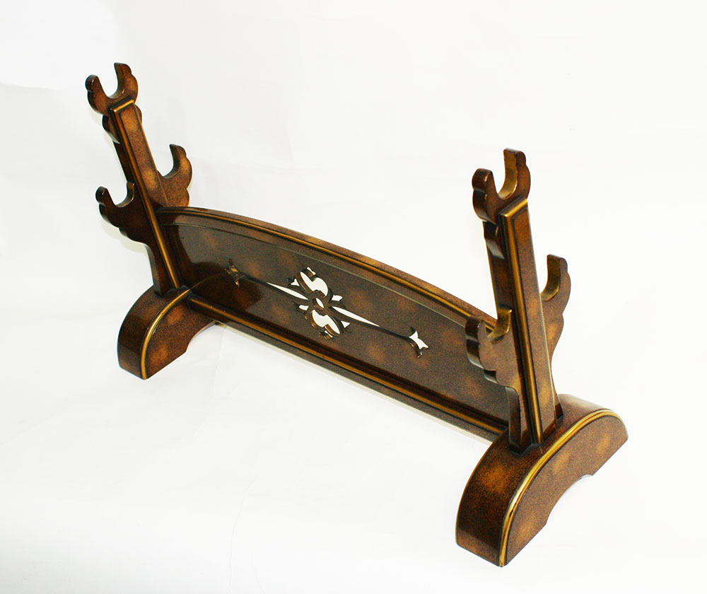 E002 金梨地三本掛刀掛Kinnashiji Sword Stand For Three Swords