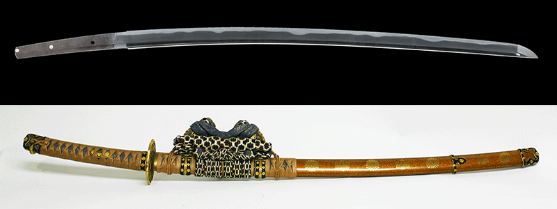 志津 附 金梨地家紋散糸巻太刀拵 Shizu with mounting Itomaki Tachi