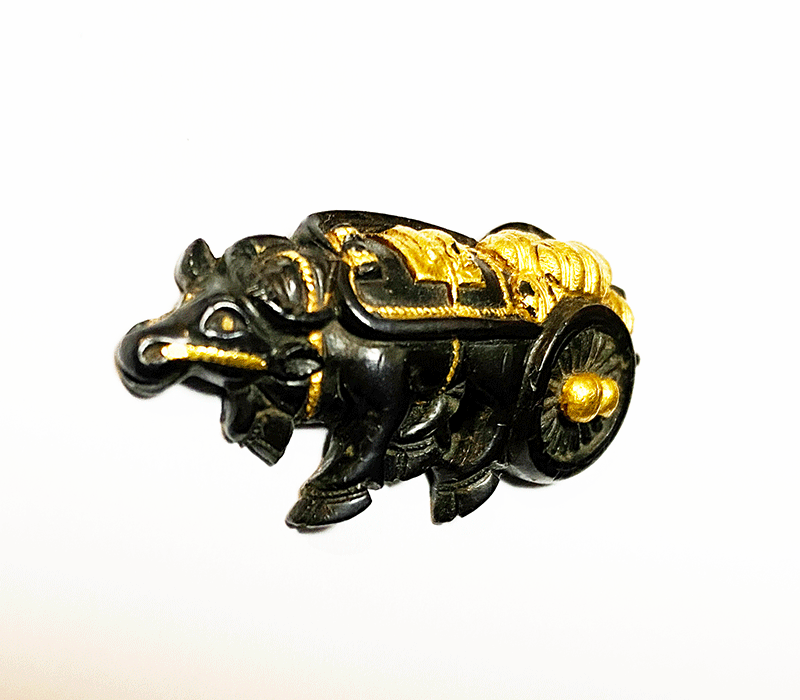 目貫 乗真 Menuki design of Ox Cart Made by Jyoshin | 日本刀買取