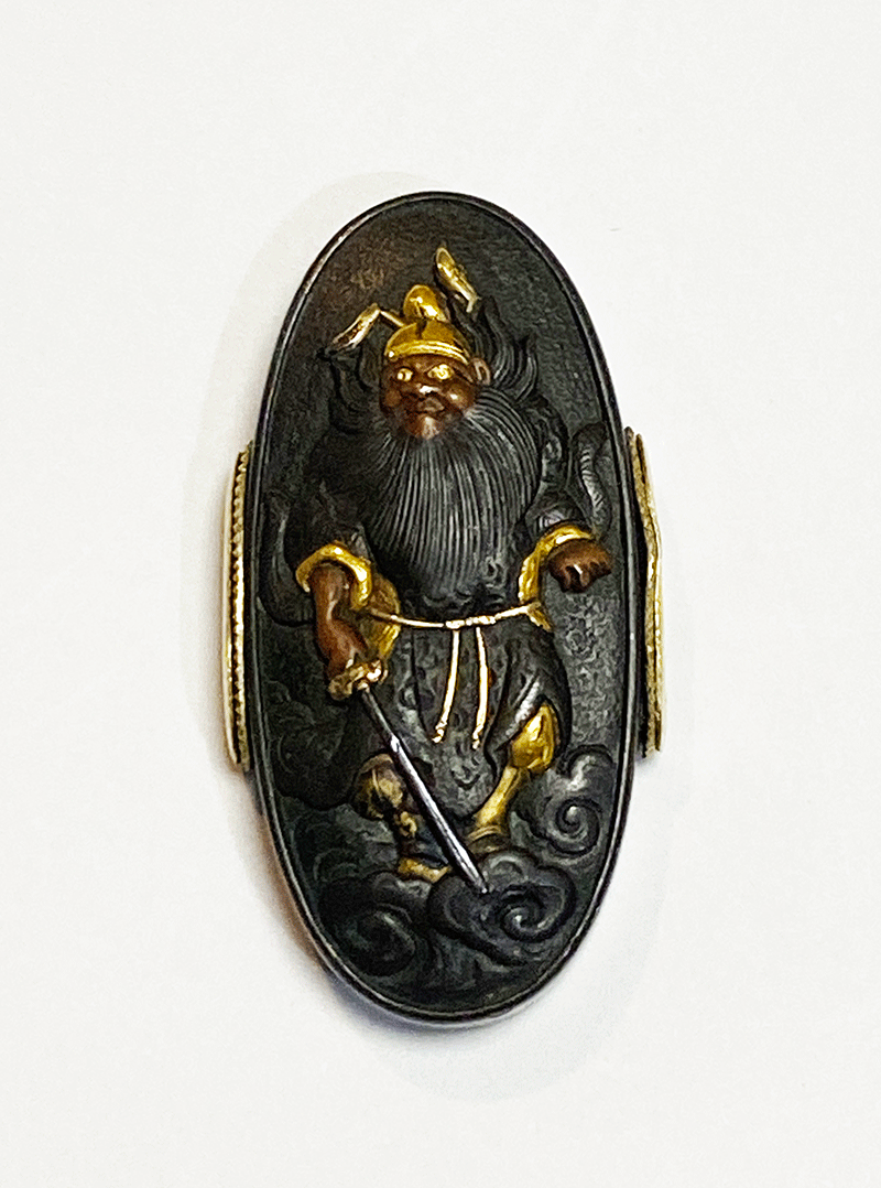 奈良正長 鍾馗図縁頭Nara Masanaga Fuchigashira Designed by Shoki