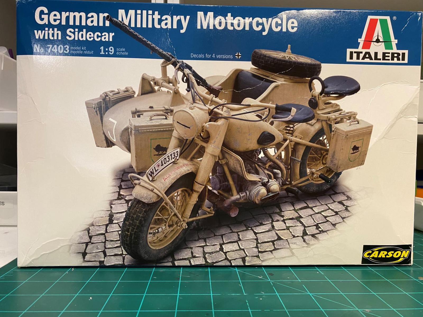Italeri 1/9 BMW R75 Military Motorcycle with Sidecar - iModeler