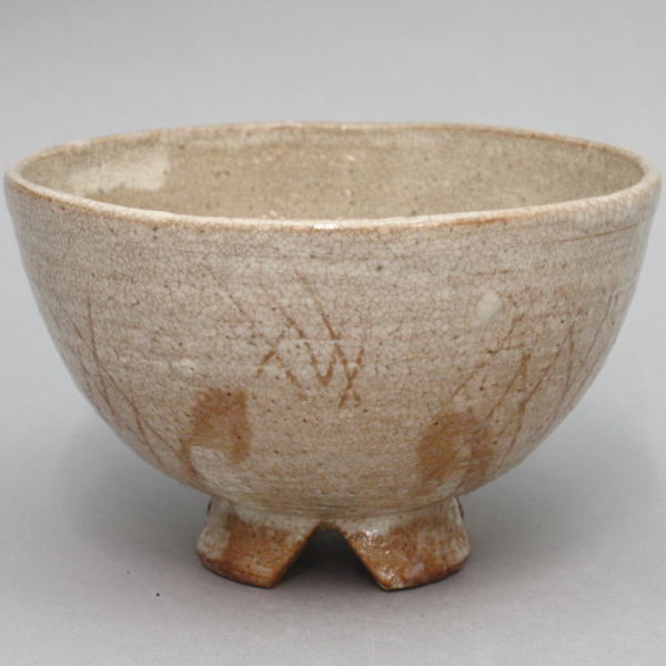 茶器/茶道具 抹茶茶碗】 萩焼き 十字割高台 須佐唐津焼き 12代 土谷