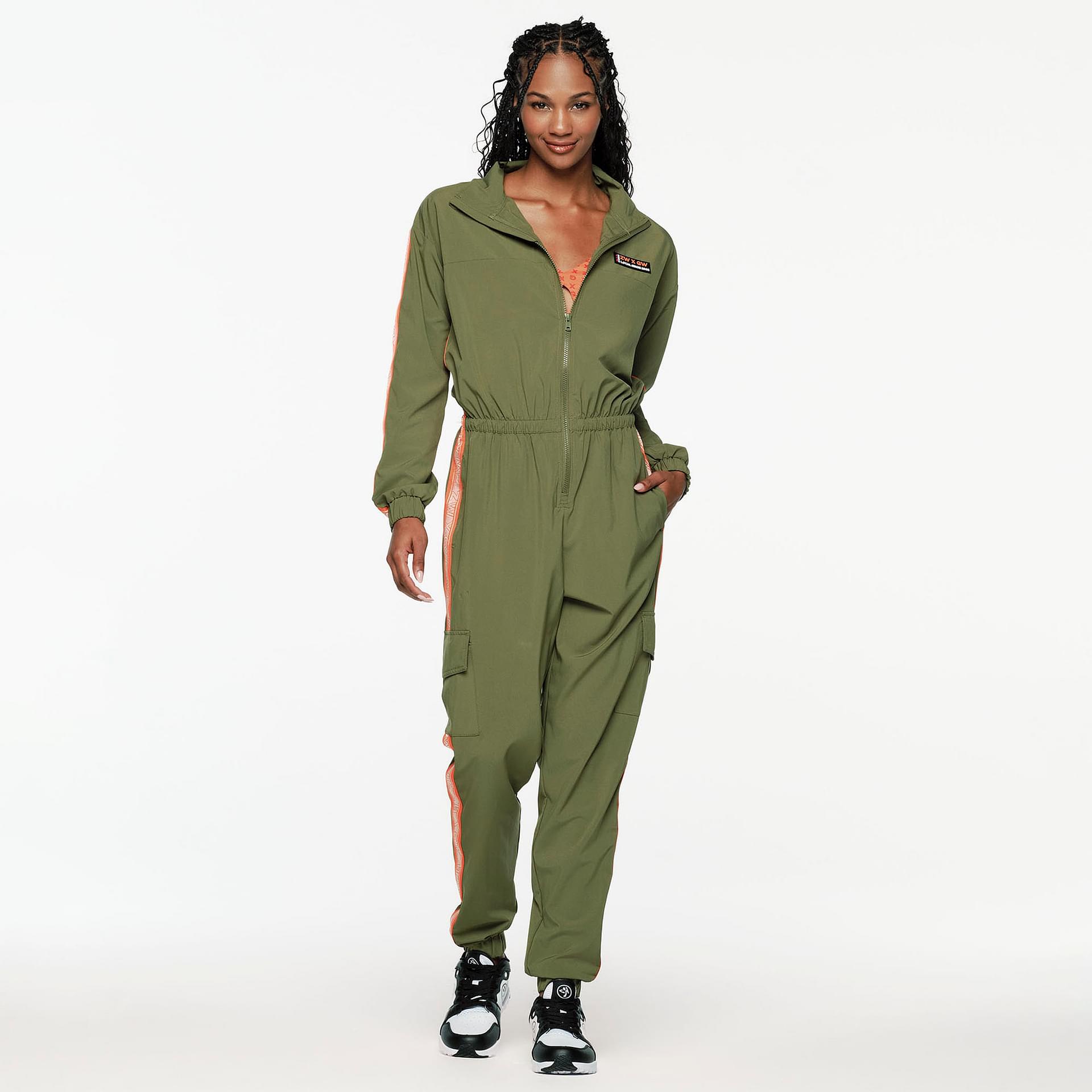 Elevate your style with ZW X GW Mock Neck Cargo Jumpsuit: EasyFit