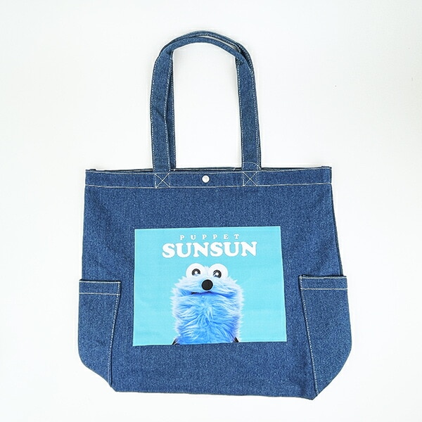 パペットスンスン デニムトートバッグ ミントブルー | パーフェクト