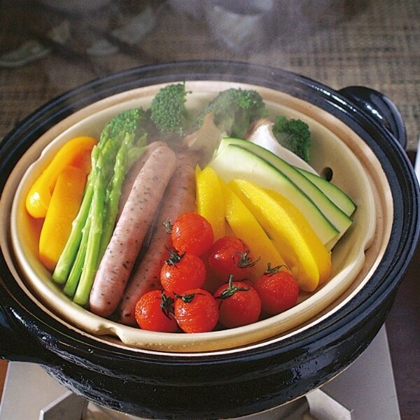 長谷園 ヘルシー蒸し鍋 黒（大） | 212キッチンストア(212 KITCHEN