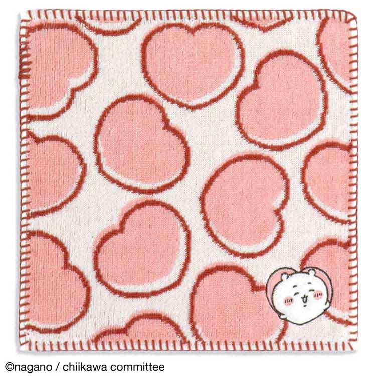 ちいかわ タオルハンカチ ハート ピンク | キャラクターズショップ