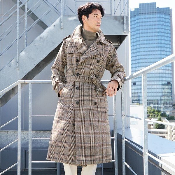 SANYOCOAT×Paul Stuart】 ブリティッシュツイード ダブルトレンチ